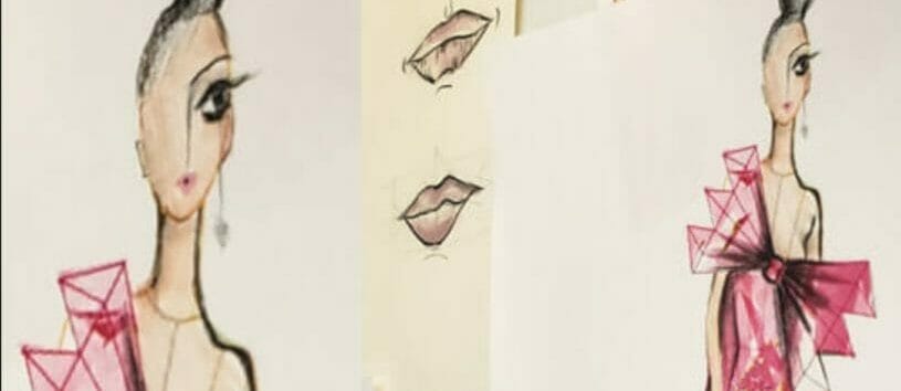 Fashion Illustration. Image of a fashon design sketch.